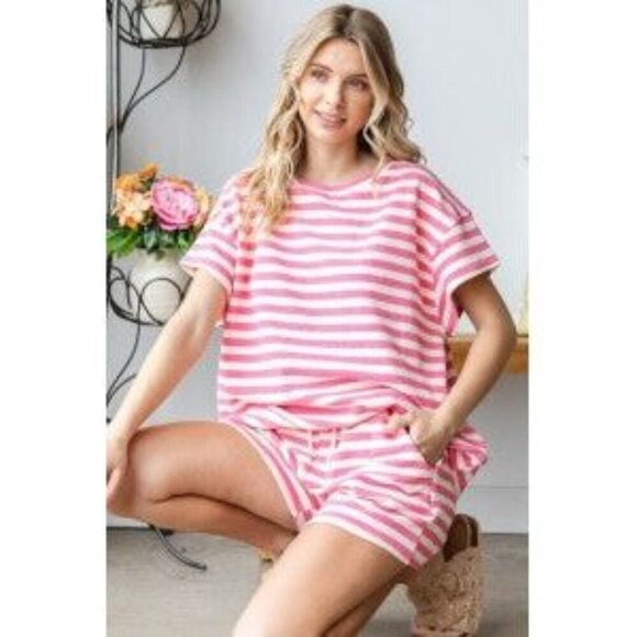 Textured Knit Medium Stripe Top - Picture 1 of 6